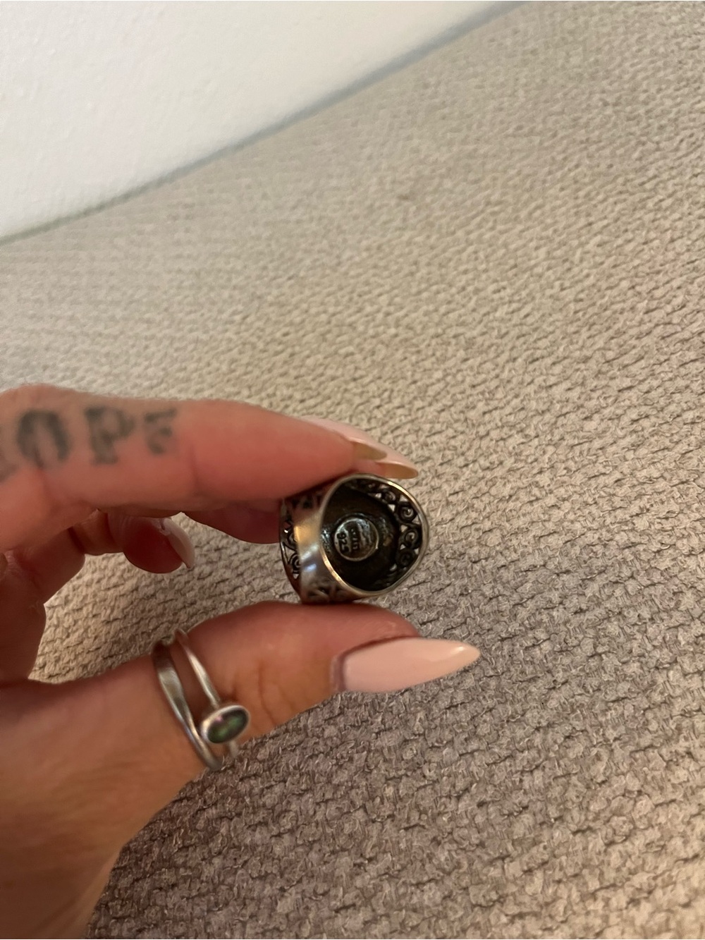 Vintage-Inspired Swirl Silver Statement Ring — Silver - Picture 3 of 3